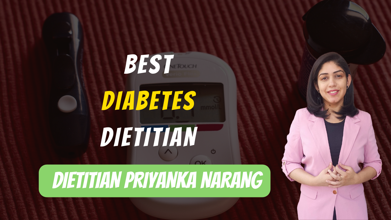 Indian diabetes dietitian on a video call showing a balanced plate of dal, sabzi, roti and small rice on a sunlit table