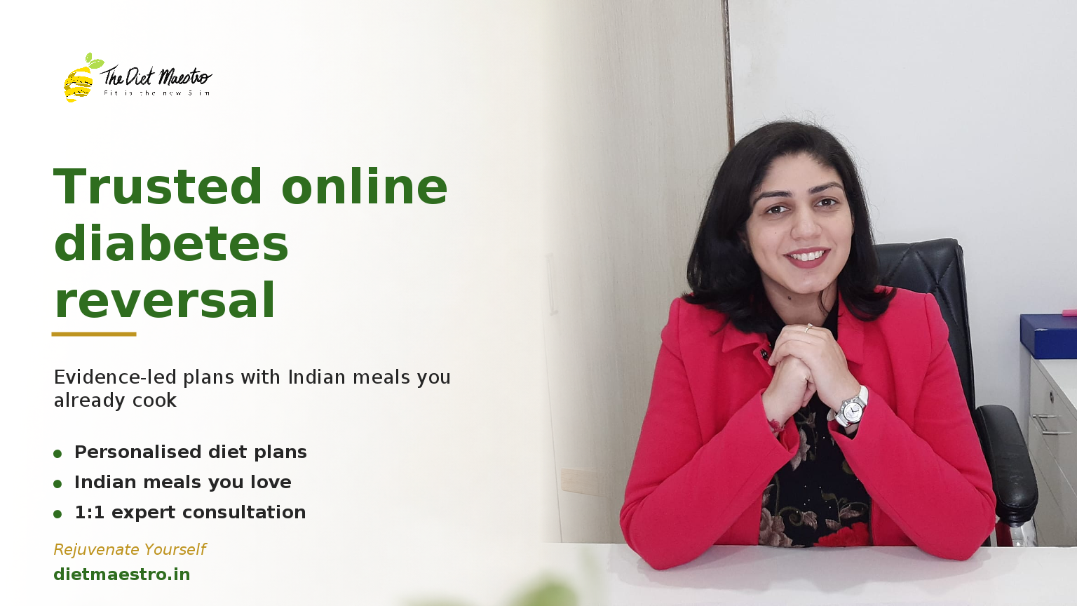 Diet Maestro diabetes reversal program online with Dt. Priyanka Narang, Clinical Dietitian & Certified Diabetes Educator.